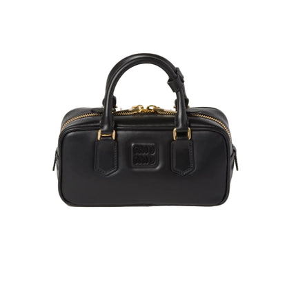Mu Mu - Arcadie Leather Top-Handle Bag – Classic Black Size 27*13