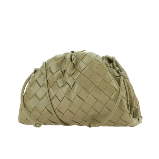 Bott Ven  Mini The Pouch – Olive Green Intrecciato Nappa Leather 25*16
