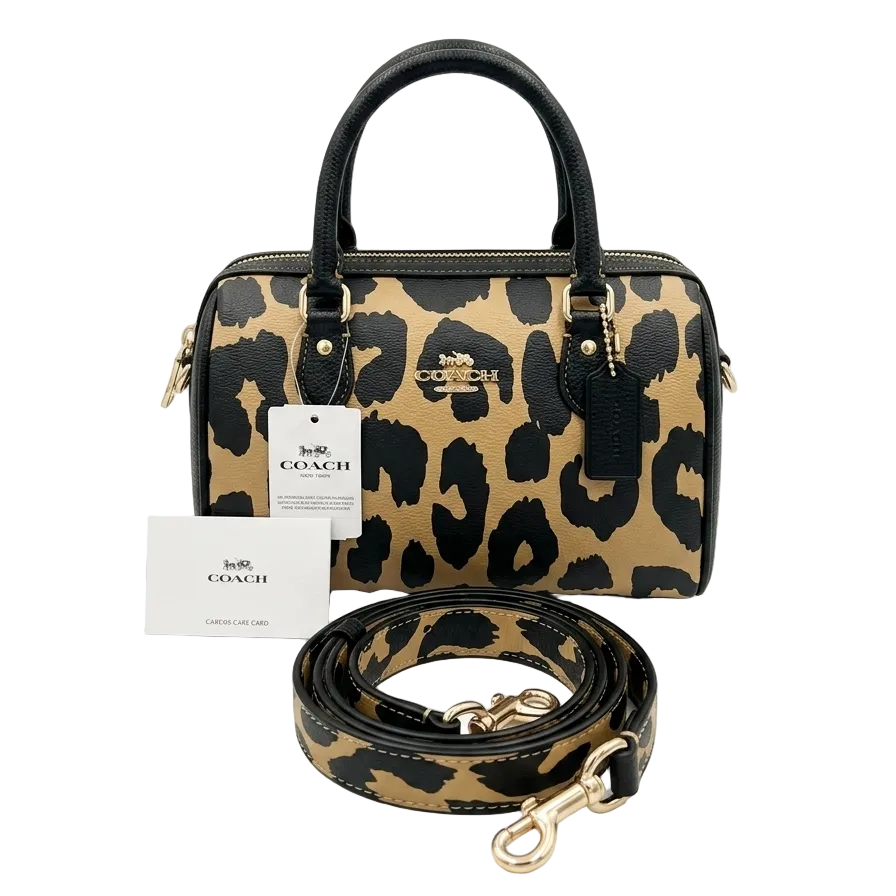 Coch Rowan Satchel in Coated Canvas (All-Over Leopard Print) 17*14