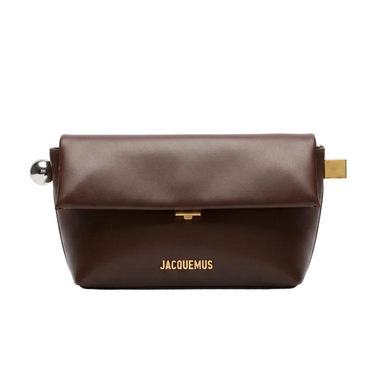 Jacq - La Pochette Rond Carré Clutch – Dark Brown Smooth Leather 29*17