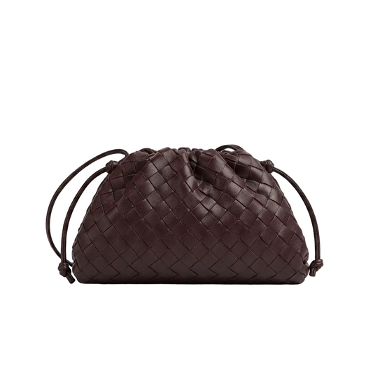 Bott Ven  Mini The Pouch – Deep Brown Intrecciato Nappa Leather 25*16