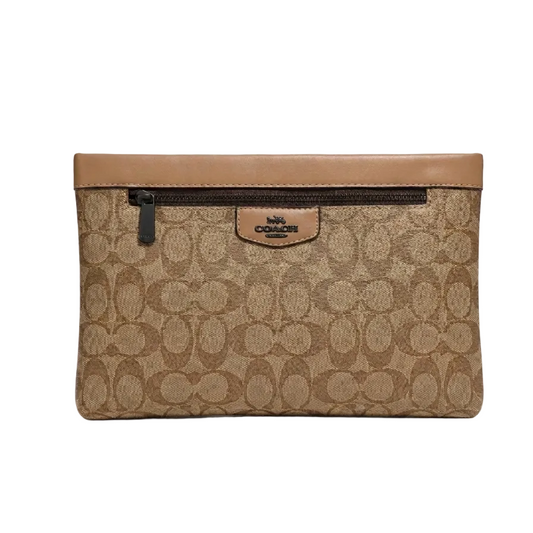 Coch Signature Canvas Wristlet / Zip Pouch
