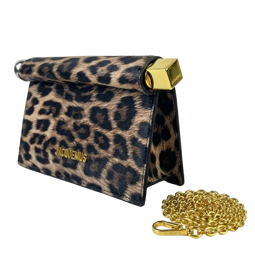 Jacq - La Pochette Rond Carré Mini Bag – Leopard Print Pony-Style Leather 25*16