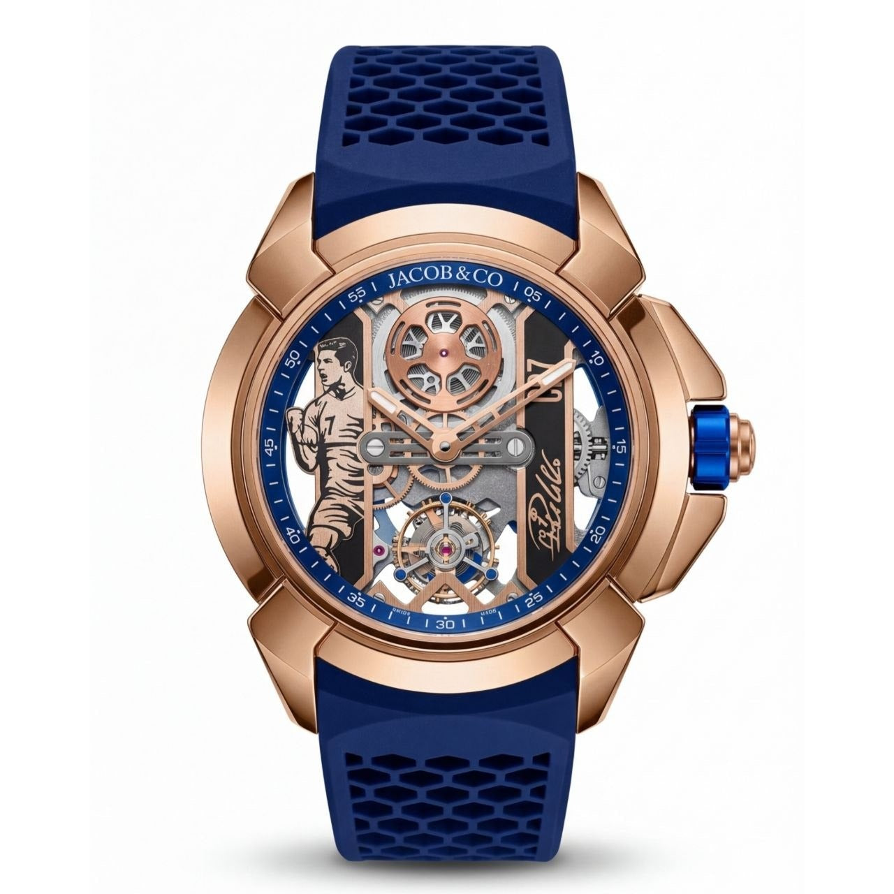 Jcob & Co CR7 Epic X "Flight of CR7" – Rose Gold & Navy Blue Edition