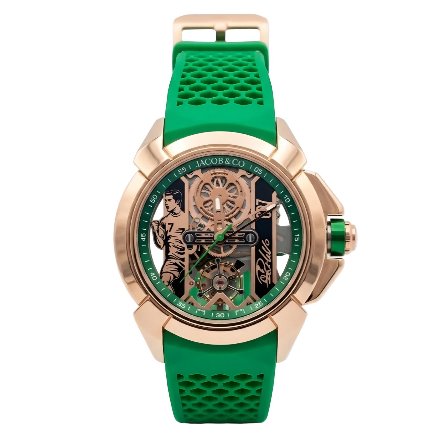 Jcb & Co. Epic X "Flight of CR7" – Rose Gold & Vibrant Green Edition (Semi-Automatic)