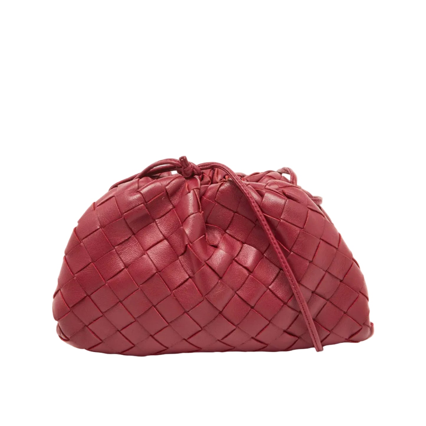 Bott Ven  Mini The Pouch – Burgundy Intrecciato Nappa Leather 25*16