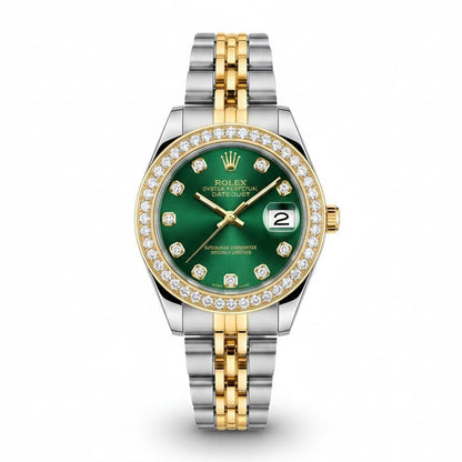 RO Lady-Datejust Gold, Sliver with Green dial