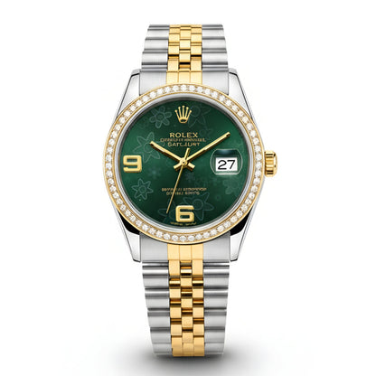 RO Datejust Womens Watch Floral Green & T