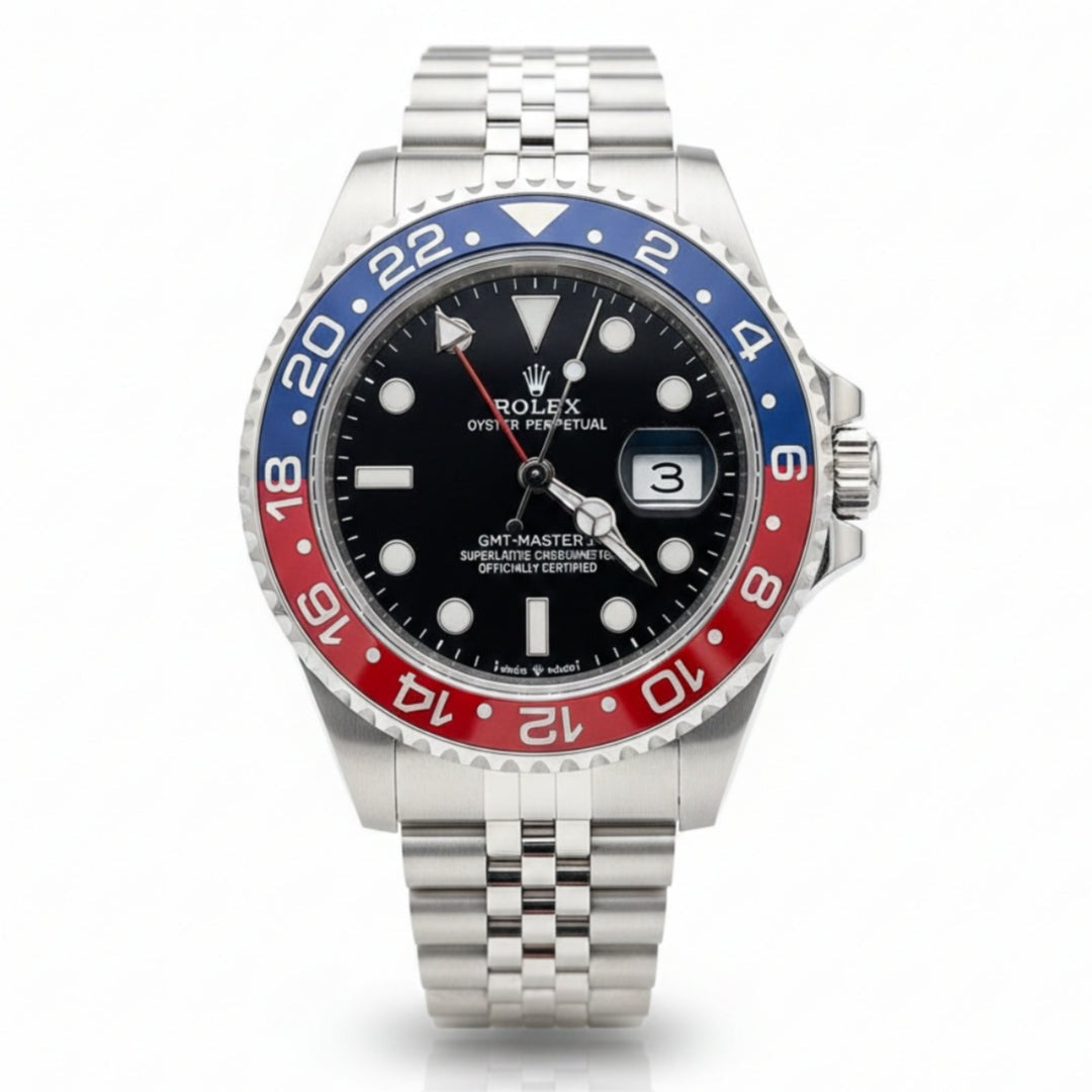 RO GMT-Master II "Pepsi" Silver Steel & Blue/Red