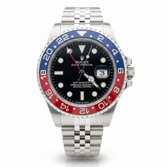 RO GMT-Master II "Pepsi" Silver Steel & Blue/Red
