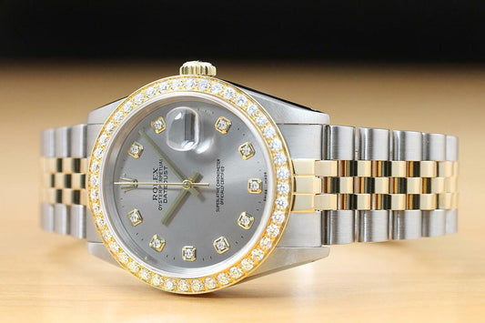 RO Lady Datejust Diamond Gold, Sliver with Grey dial