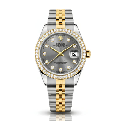 RO Lady Datejust Diamond Gold, Sliver with Grey dial