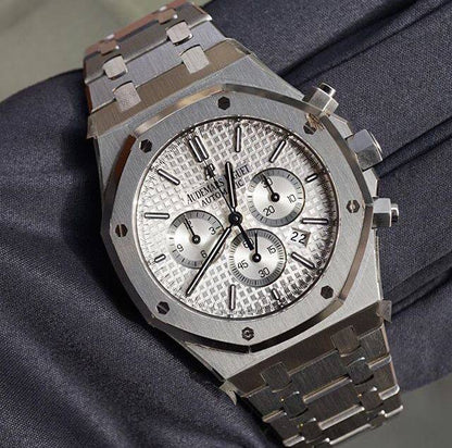 AP Royal Oak Quartz Chronograph White Dial