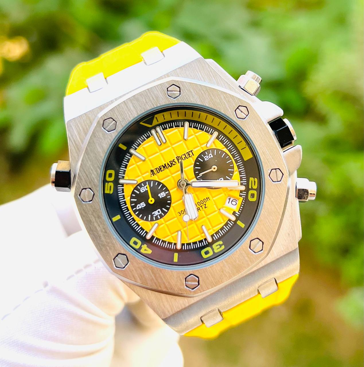 AP Royal Oak Quartz Offshore Diver Chronograph with Yellow rubber strap