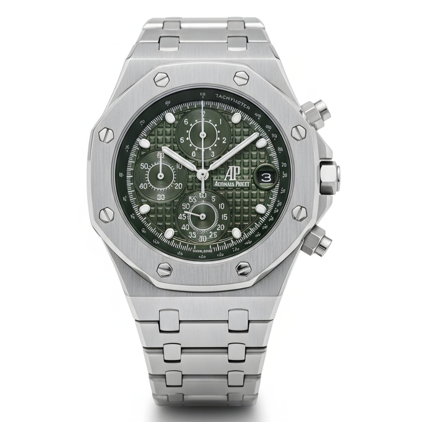 AP Royal Oak Offshore Silver & Military Green E