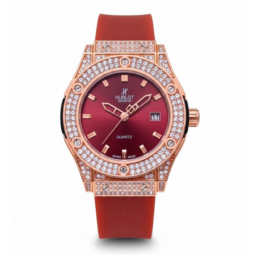 HUB Geneve Women's Rose Gold & Rubber