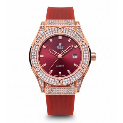 HUB Geneve Women's Rose Gold & Rubber