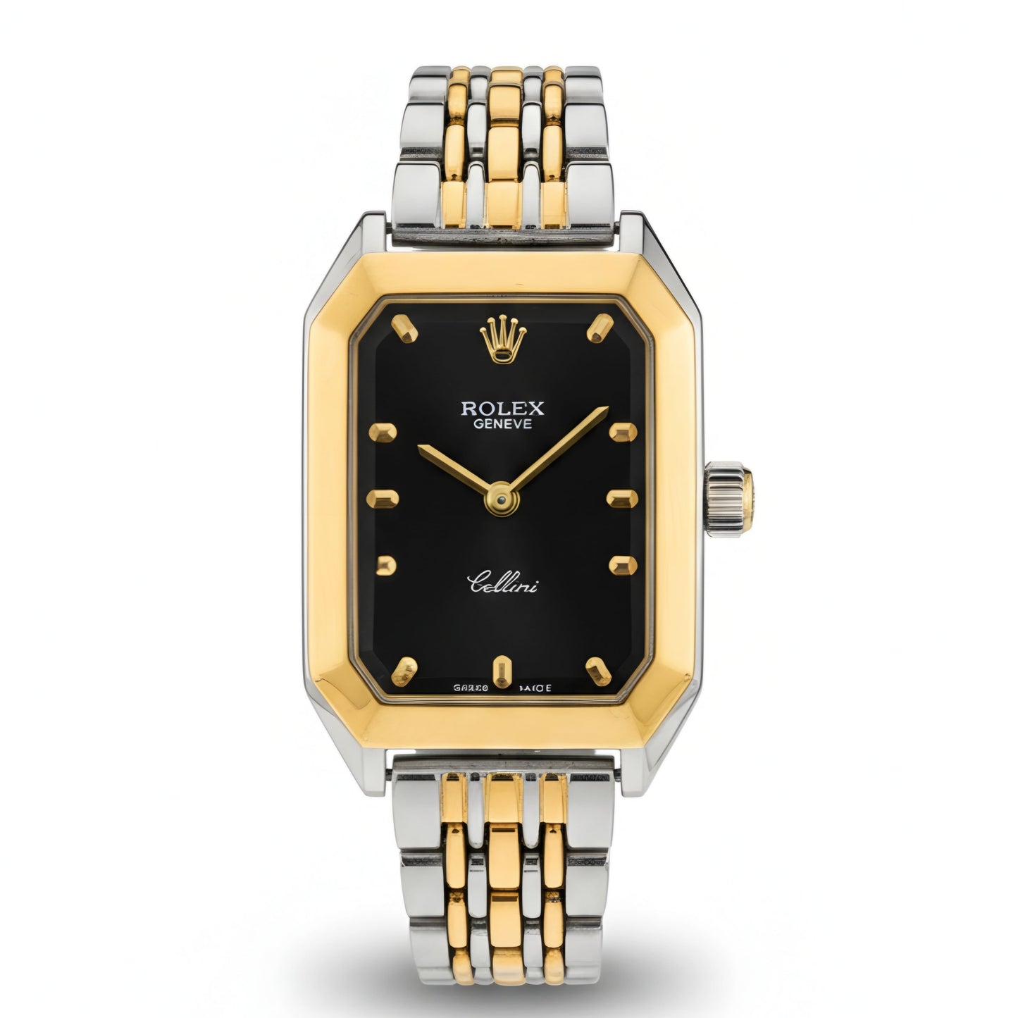 RO Quartz Square Silver, Gold Watch With Black dial for women