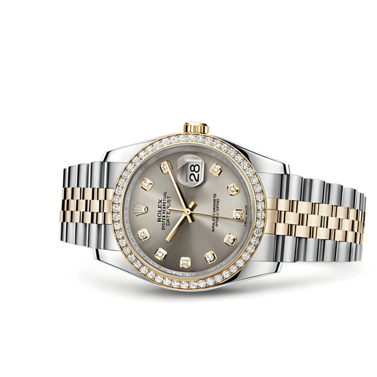 RO Lady Datejust Diamond Gold, Sliver with Grey dial