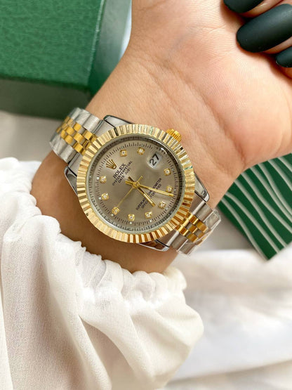 RO Lady Datejust Gold, Sliver with Grey dial