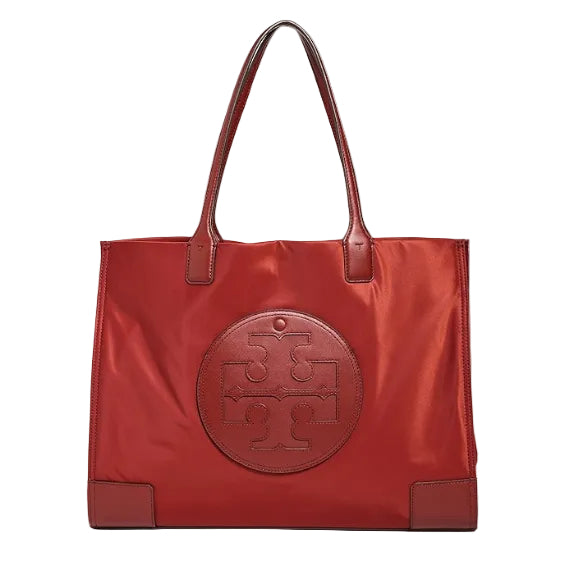 Toy Brch Red Nylon Tote with Embossed Logo 39*25