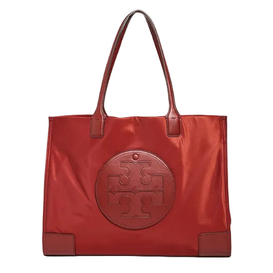 Toy Brch Red Nylon Tote with Embossed Logo 39*25